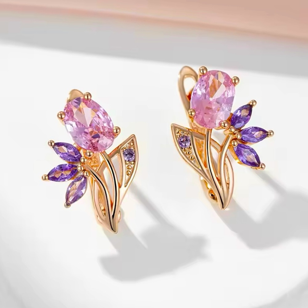 Pink Tulip Earrings